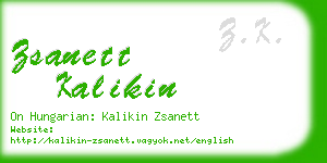 zsanett kalikin business card